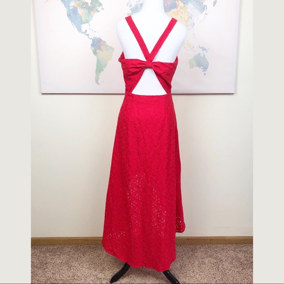 J.O.A. Lace Tulip Hem Midi Dress Size Small - Picture 8 of 8